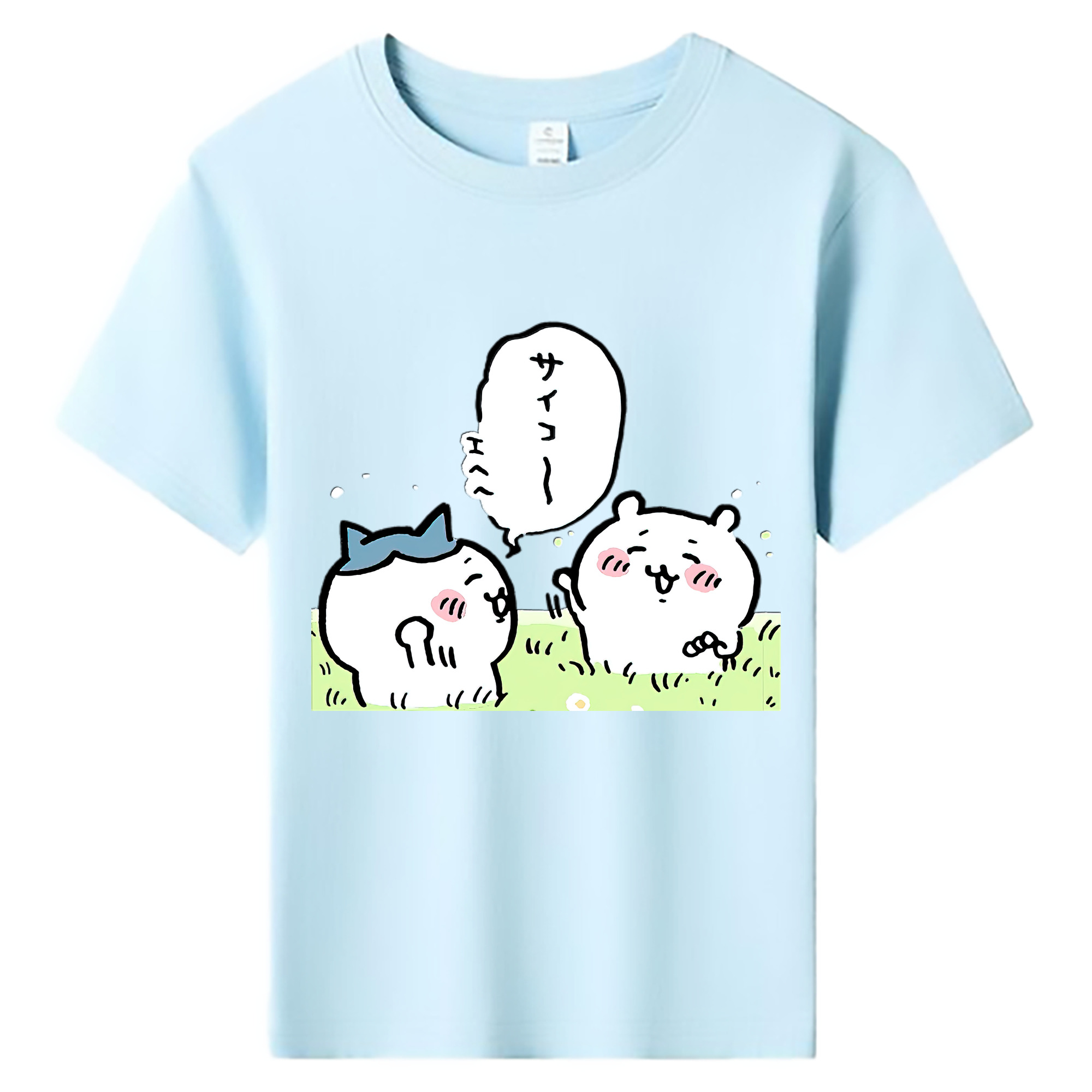 （画像用） ちいかわ ちいかわ Chii-kawa chiikawa 綿100％キッズTシャツ（フロントプリント）